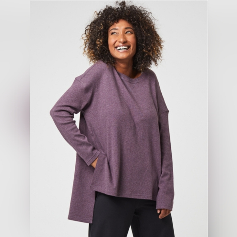 Pact Women's Thistle Heather Side Slit Tunic, Size M